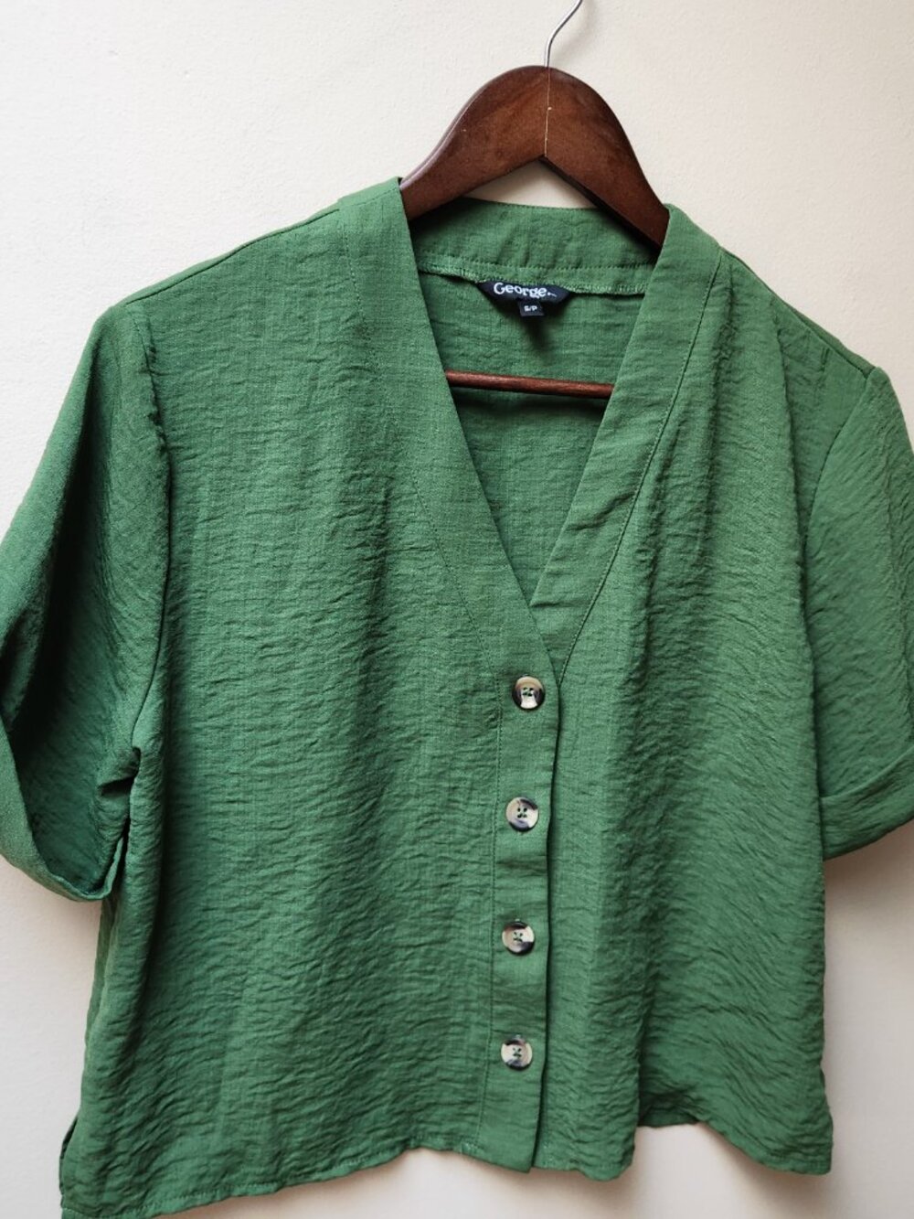 George green button up blouse / S - Picture 2 of 3